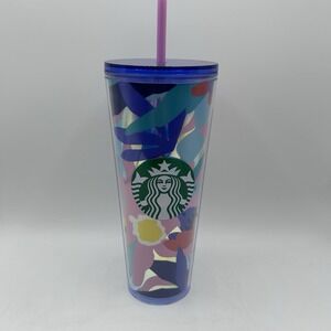 Starbucks‎ Company Summer 2021 Collection Plastic Cold Cup with Lid and Straw